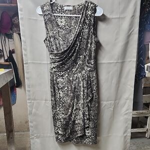Calvin Klein Womens Green Snakeprint Dress Size 2